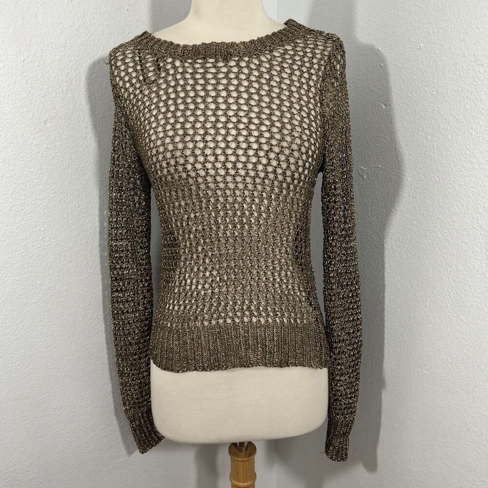 Love Sen Top Women S or‎ M Metallic Fishnet Beach Spring Summer